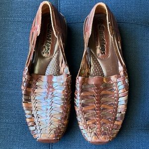 Sunsteps Men’s Huarache Sandals - Leather Handwoven - Closed Toe, Size 8 1/2